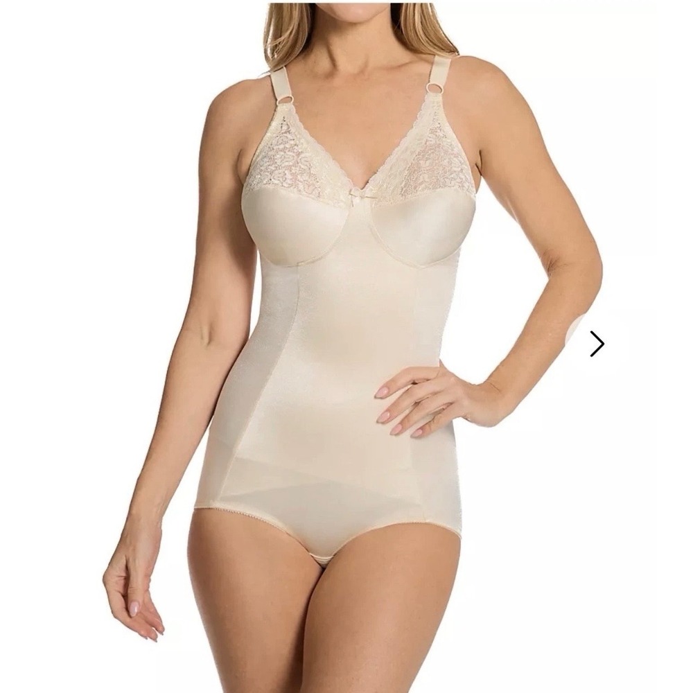 Va Bien 40D Minus Touch Vintage Firm Control Bodysuit Brief 1291 Nude Beige